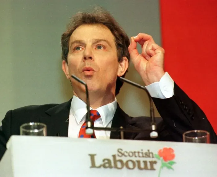 Framed Print : Labour leader Tony Blair addressing the Scottish Labour Conference in Inverness. 1990s Framed Print : Labour leader Tony Blair addressing the Scottish Labour Conference in Inverness. 1990s