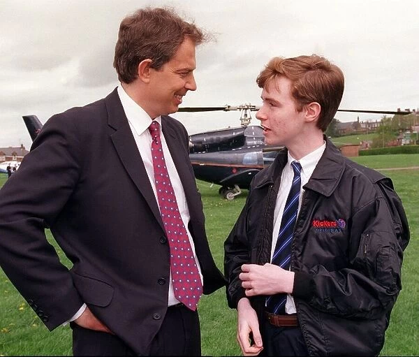 LABOUR LEADER TONY BLAIR AT DUMFRIES MEETS 15 YEAR OLD RYAN CASSIDY FROM CASTLEMILK