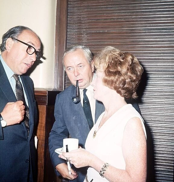 Labour Minister Roy Jenkins with fellow politicians Harold Wilson