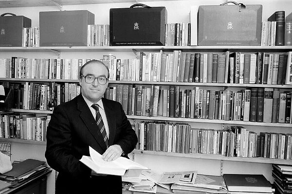 Labour MP John Smith at home in Edinburgh in his study. 26th September 1984