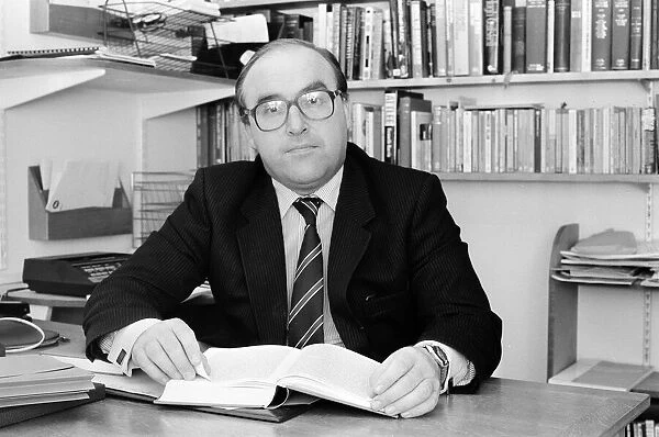 Labour MP John Smith at home in Edinburgh in his study. 26th September 1984