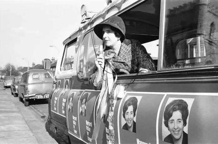 Framed Print : Labour MP Margaret McKay has bought an ice cream van from which to canvass her