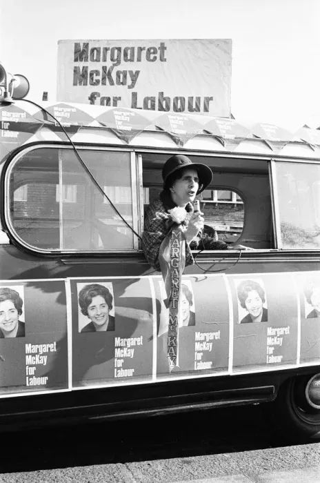 Framed Print : Labour MP Margaret McKay has bought an ice cream van from which to canvass her Framed Print : Labour MP Margaret McKay has bought an ice cream van from which to canvass her