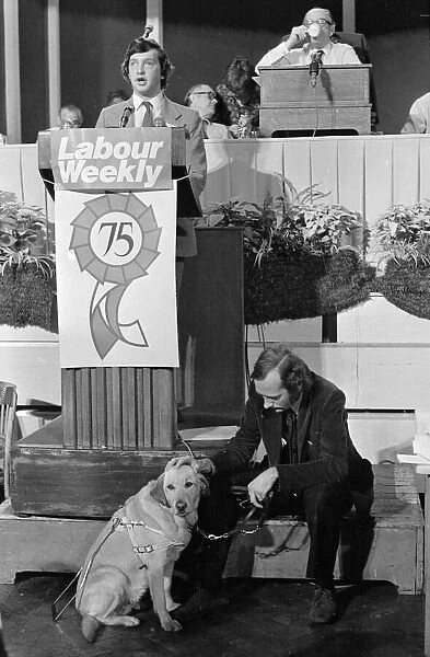 Labour party activist David Blunkett seen here addressing the 1975 Party Conference in