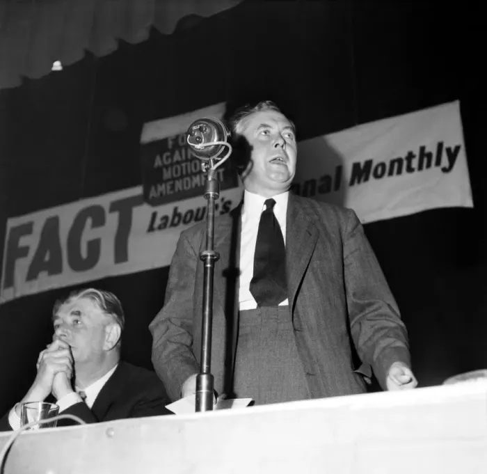 Framed Print : Labour Party Conference 1953. Harold Wilson makes a speech to conference. D5931-002
