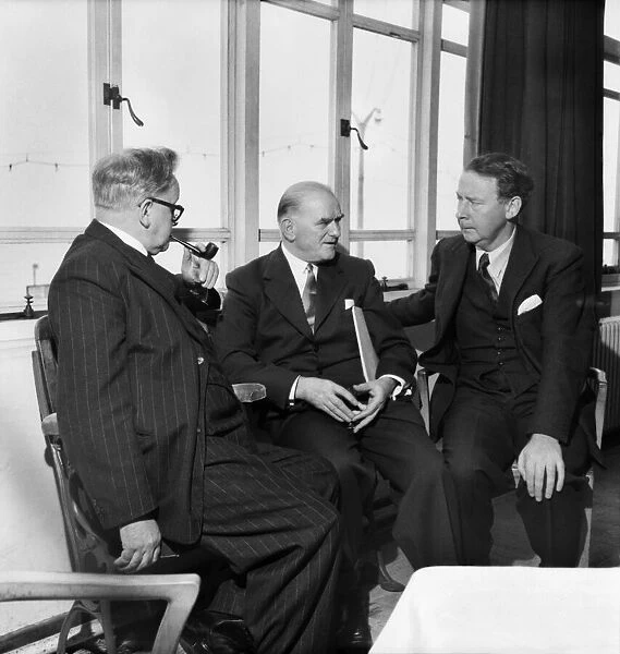 Labour Party Conference 1953: Herbert Morrison and Sam Watson seen here with Hugh