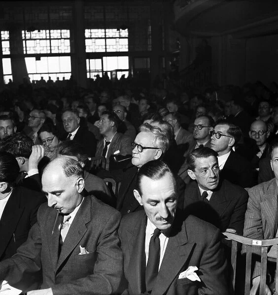 Labour Party Conference 1953: Herbert Morrison in conference hall
