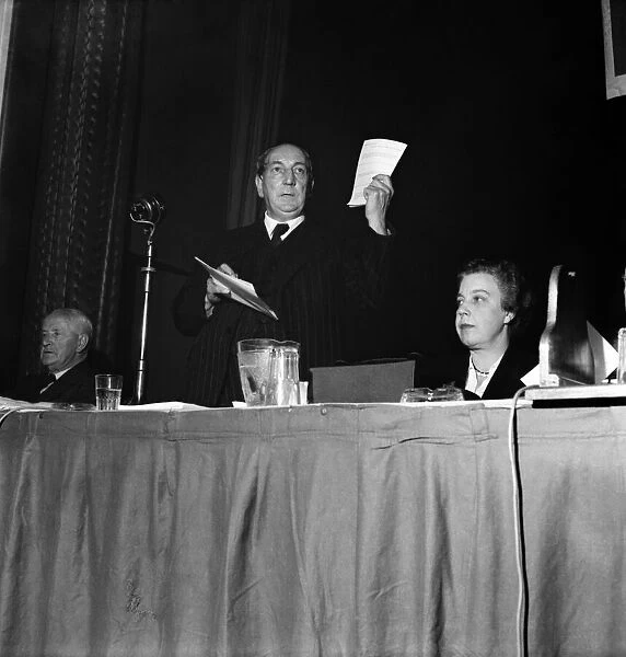 Labour Party Conference 1953: Jim Grillitts speaking at 1st session
