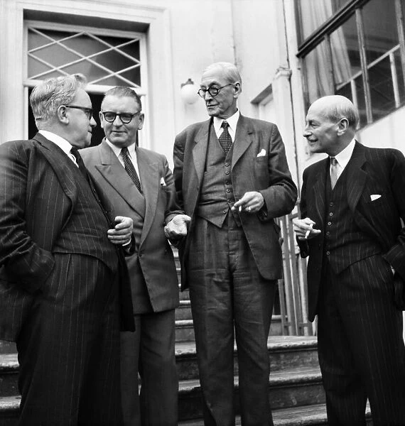 Labour Party Conference 1953: Left to right: Herbert Morrison, Morgan Phillips, A