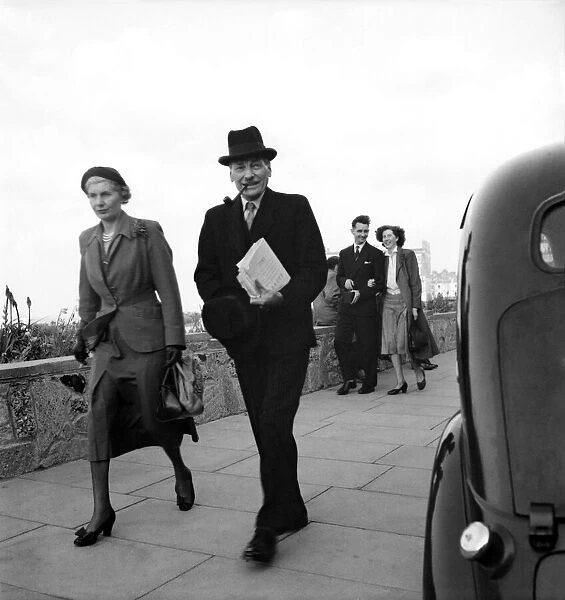 Labour Party Conference 1953: Mr. and Mrs. Attlee leaving conference hall
