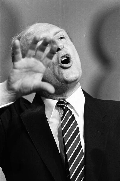 Labour Party conference, Bournemouth. Leader Neil Kinnock delivers a speech