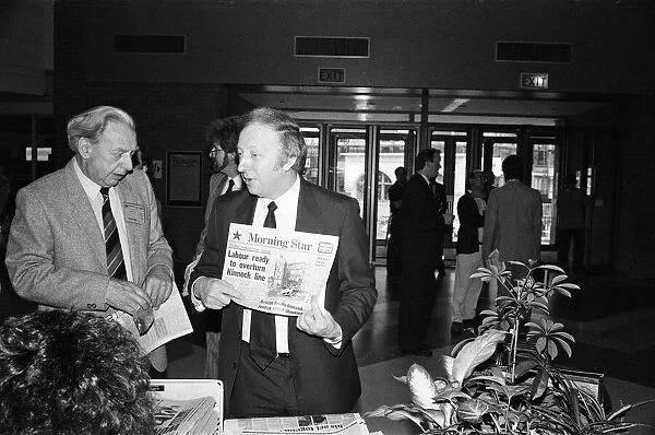 Labour Party conference, Bournemouth. Arthur Scargill with a copy of the Morning Star