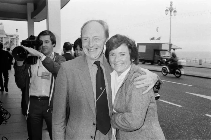 Framed Print : Labour Party Conference in Brighton. Neil Kinnock and wife Glenys. 3rd October 1983 Framed Print : Labour Party Conference in Brighton. Neil Kinnock and wife Glenys. 3rd October 1983