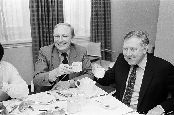 Labour Party Conference in Brighton. Labour leader Neil Kinnock with Roy Hattersley