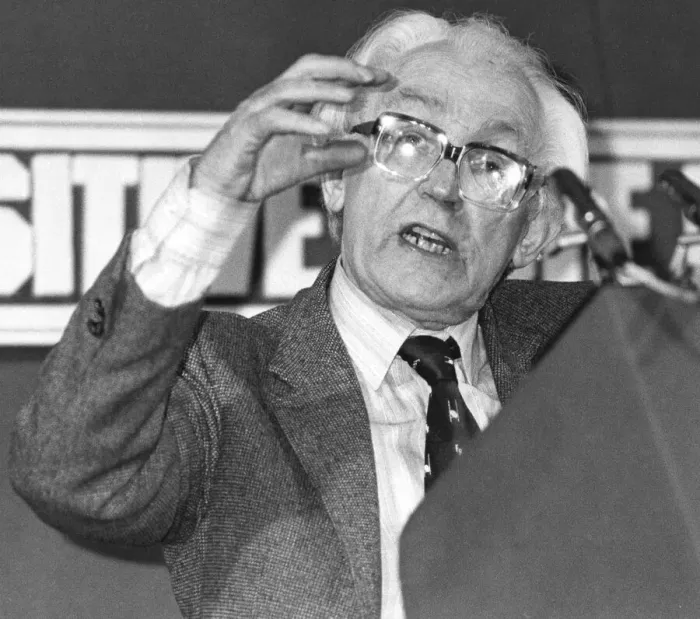Framed Print : Labour Party leader Michael Foot making his speech, which lasted 45 minutes