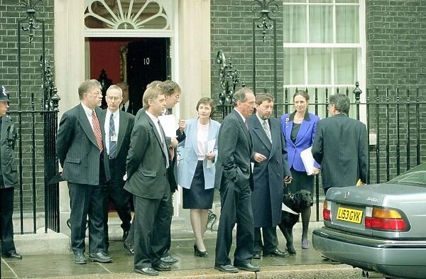 Labour Party MPs outside 10 Downing Street Including David Blunkett