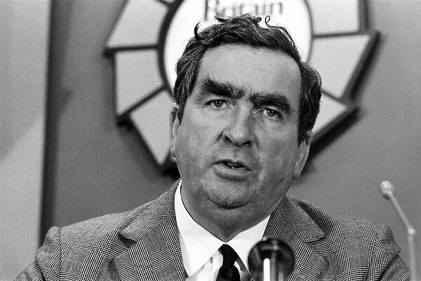 Labour Party Press Conference held at Transport House. Denis Healey