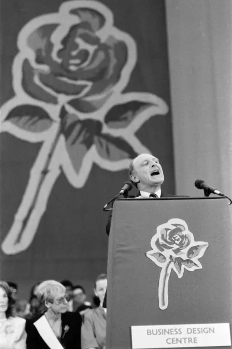 Framed Print : Labour Party rally held at the Business Design Centre during the 1987 election campaign Framed Print : Labour Party rally held at the Business Design Centre during the 1987 election campaign
