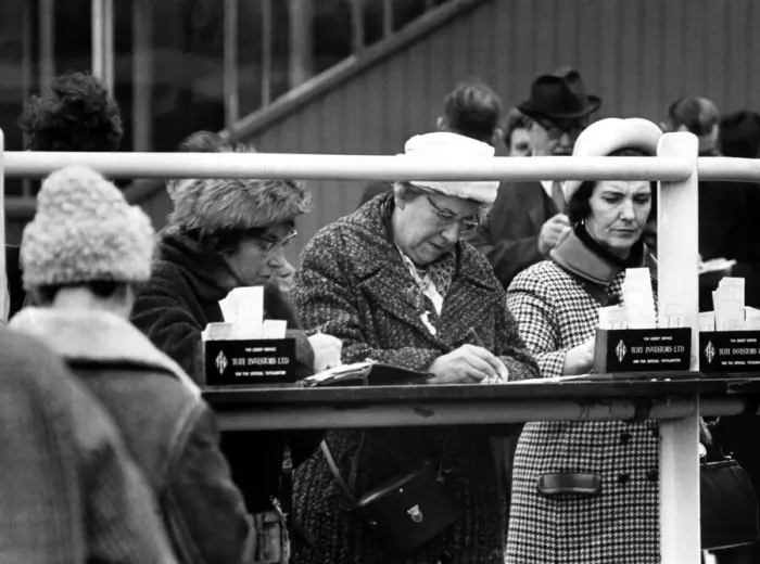 Framed Print : The ladies seem to find betting a serious business February 1965 Framed Print : The ladies seem to find betting a serious business February 1965