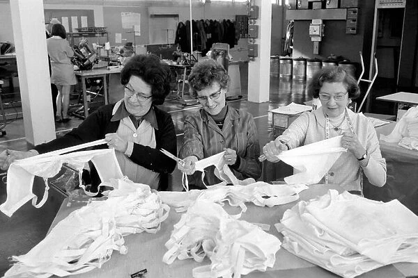 Ladies testing panti-girdles. February 1975 75-01091-003
