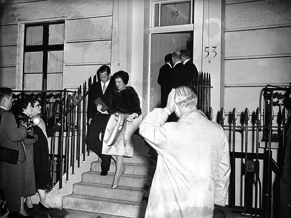 Lady Beatty, friend of Frank Sinatra, pictured leaving the London home of Lady