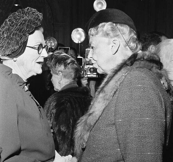 Lady Churchill and Elenor Roosevelt and seen here at a luncheon held at Foyles in London