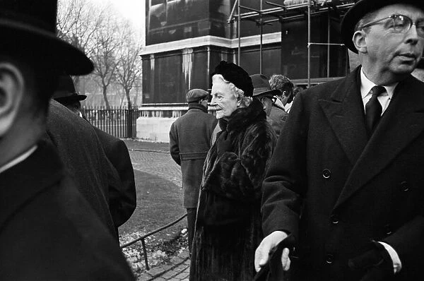 Lady Churchill pictured at H Gaitskell Memorial service. 31st January 1963