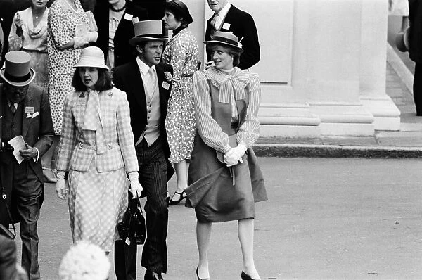 Lady Diana Spencer, centre, enjoys the day with some friends on the last day of Royal