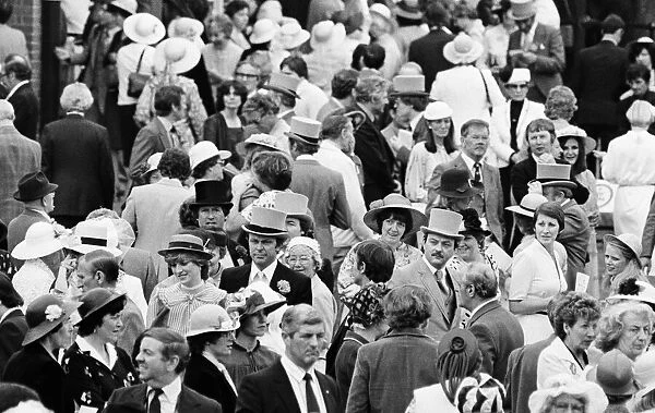 Lady Diana Spencer enjoys the day with some friends on the last day of Royal Ascot