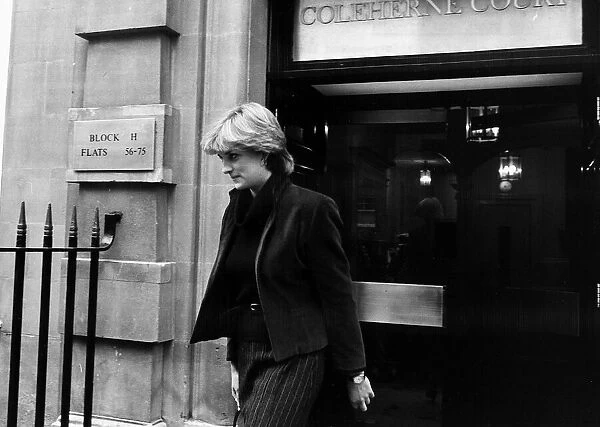 Lady Diana Spencer Princess Diana goes shopping leaving Coleherne Court Flat