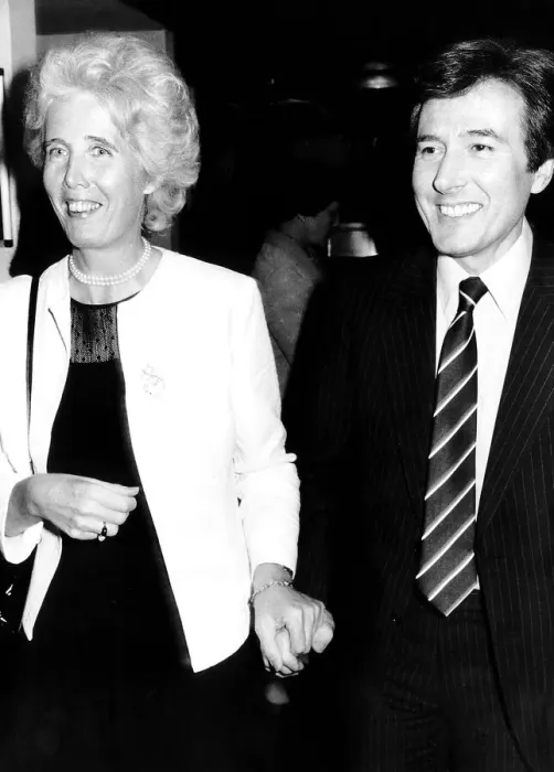 Framed Print : Lady Falkender Ex-Secretary of Harold Wilson at a movie Premiere with Mark Gilbert 1990 Framed Print : Lady Falkender Ex-Secretary of Harold Wilson at a movie Premiere with Mark Gilbert 1990