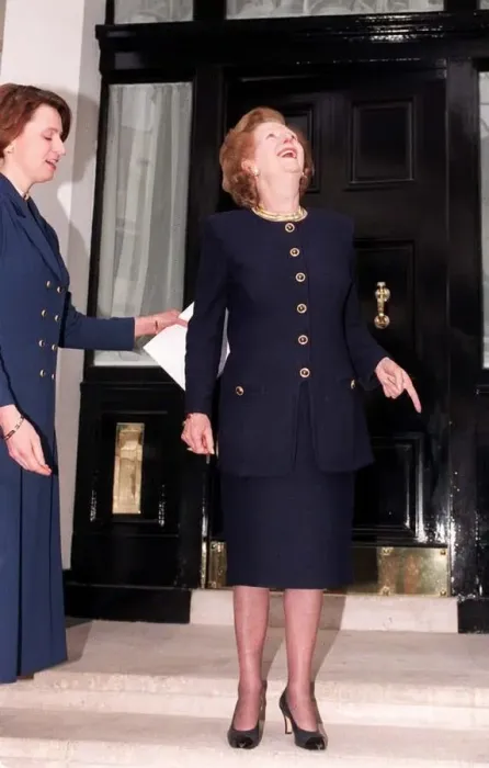 Framed Print : Lady Margaret Thatcher during the General Election campaign outside 10 Downing street