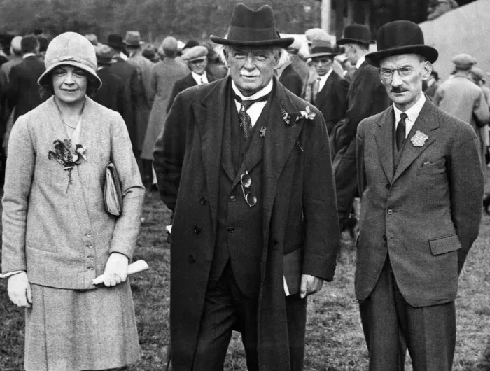 Framed Print : Lady Megan Lloyd George, David Lloyd George and Captain T A Howson (show secretary Framed Print : Lady Megan Lloyd George, David Lloyd George and Captain T A Howson (show secretary