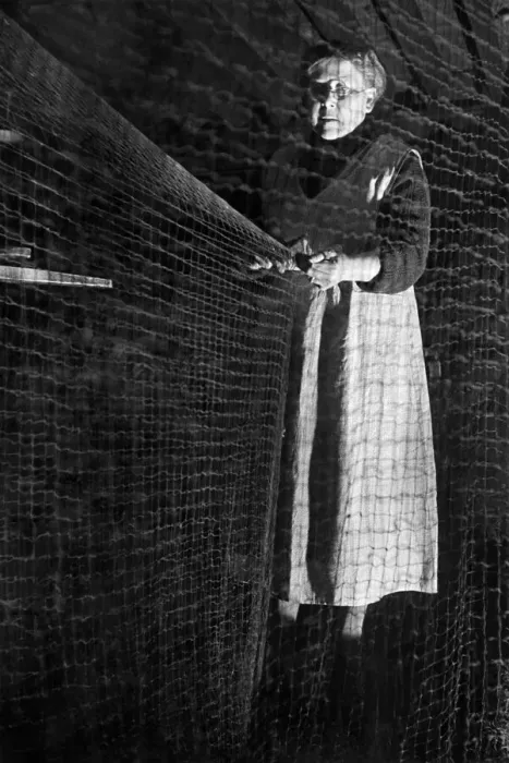 Framed Print : Lady of the Nets'She has been doing this for 40 years, Mr. F. H Framed Print : Lady of the Nets'She has been doing this for 40 years, Mr. F. H