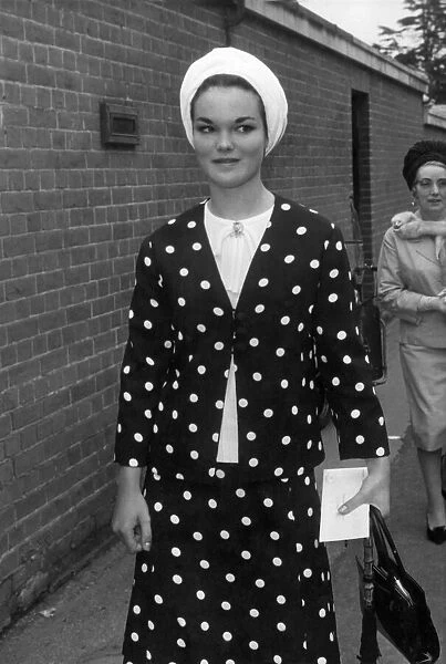 Lady Tavistock-formerly Henrietta Tiarks seen here outside Royal Ascot. June 1965 P007156