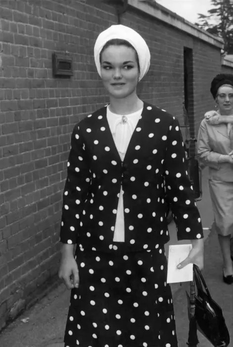 Framed Print : Lady Tavistock-formerly Henrietta Tiarks seen here outside Royal Ascot. June 1965 P007156 Framed Print : Lady Tavistock-formerly Henrietta Tiarks seen here outside Royal Ascot. June 1965 P007156
