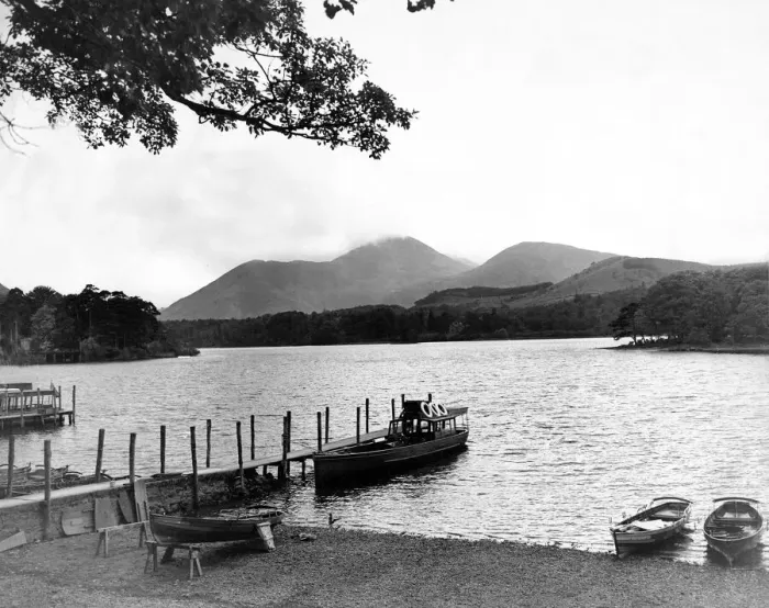 Framed Print : Lake District - Derwentwater - The Boat Station 1 April 1963 Framed Print : Lake District - Derwentwater - The Boat Station 1 April 1963