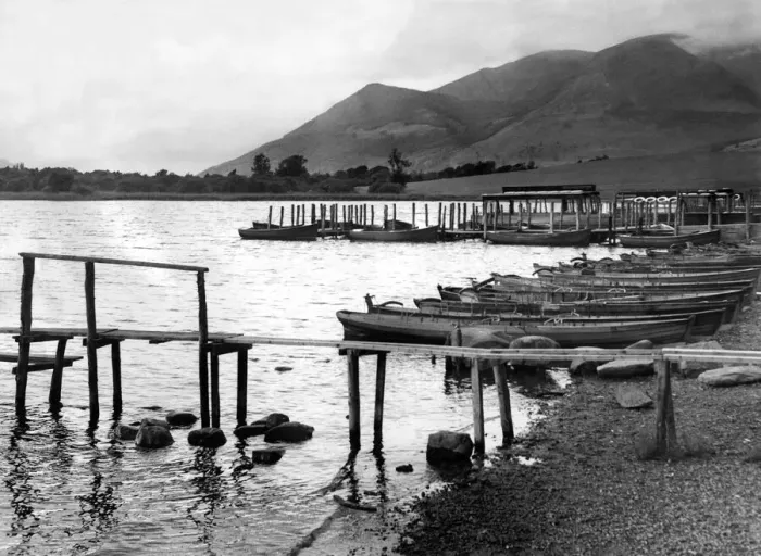 Framed Print : Lake District - Derwentwater - The Boat Station 10 July 1967