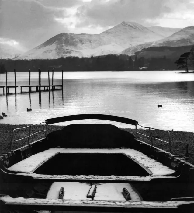 Framed Print : Lake District - Derwentwater - The Boat Station 28 January 1965