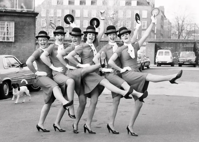 Framed Print : Six Laker stewardesses make a record dedicated to Freddie Laker called Framed Print : Six Laker stewardesses make a record dedicated to Freddie Laker called