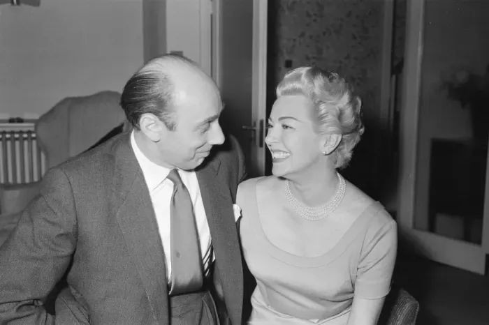 Framed Print : Lana Turner, american film actress pictured during interview with Daily Mirror journalist