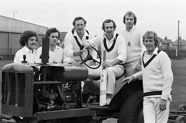 The Lancashire cricket team at a press day at Old Trafford Manchester