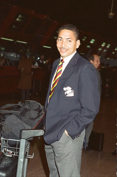 Lancashire and England cricketer Phil DeFreitas at London Airport