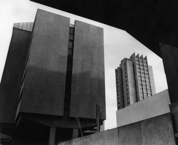 Framed Print : Lanchester Polytechnic Halls of Residence, Fairfax Street, Coventry, 23rd February 1973