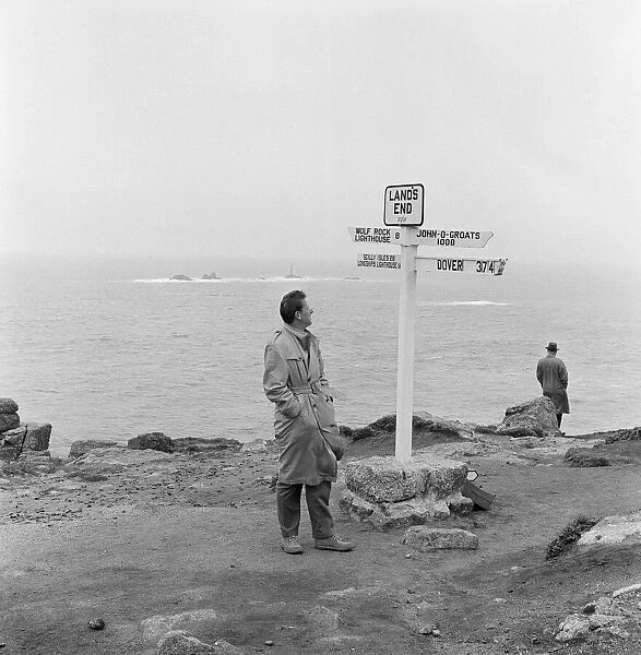 Lands End, West Cornwall, England. Picture shows the famous signposts