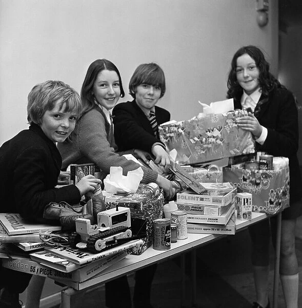 Langbaurgh School hampers for appeal. Middlesbrough, North Yorkshire. 1973
