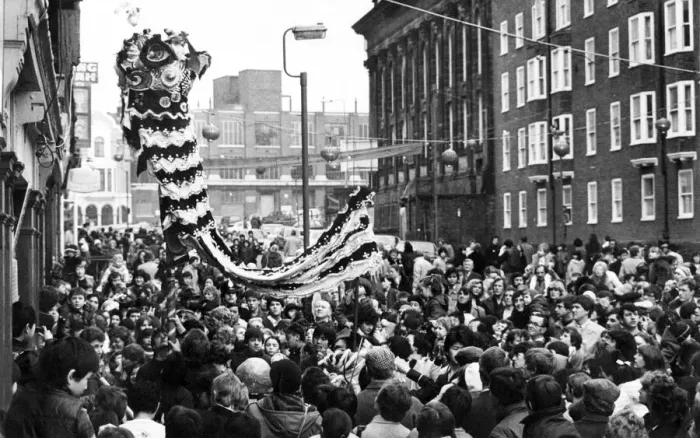 Framed Print : A large crowd watches traditional celebrations for the Chinese New Year, Liverpool Framed Print : A large crowd watches traditional celebrations for the Chinese New Year, Liverpool