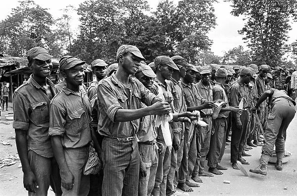 A large group of Biafran soldier seen here during the conlifct