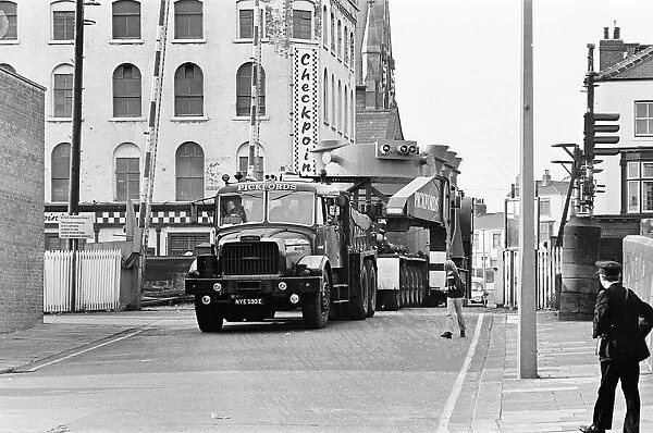 Large Load being moved through the streets of Middlesbrough, Durham Street, Circa 1973