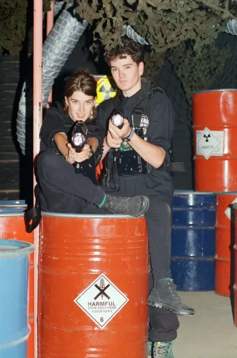 Framed Print : Laser Quest is the name of a Canadian / English indoor lasertag game using infrared Framed Print : Laser Quest is the name of a Canadian / English indoor lasertag game using infrared